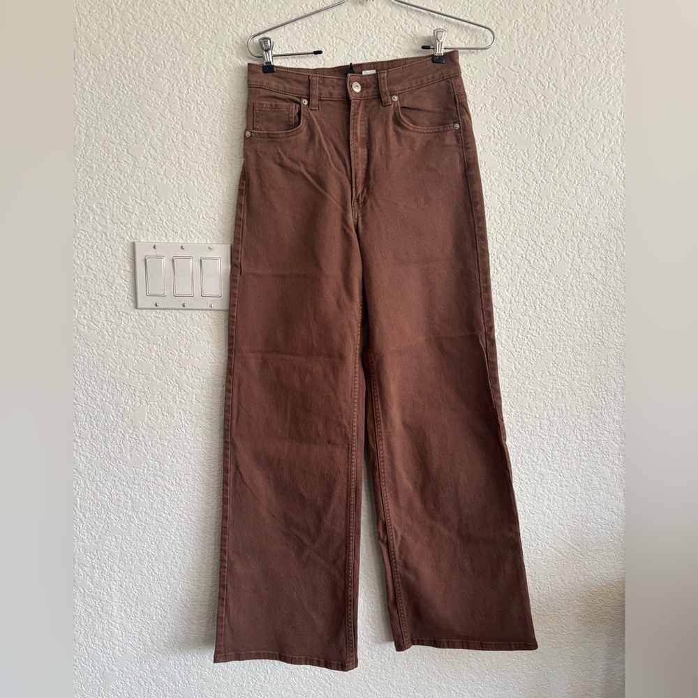 H&M Brown Wide Leg Jeans